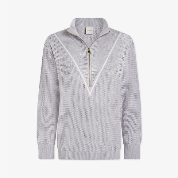 VARLEY Calva Knit polo sweater in “Pearl Blue” - Picture 8 of 14